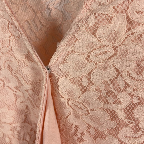 Candies Peachy Pink Lace Long Sleeve Short Romper Junior Womens Large‎ - Picture 5 of 10